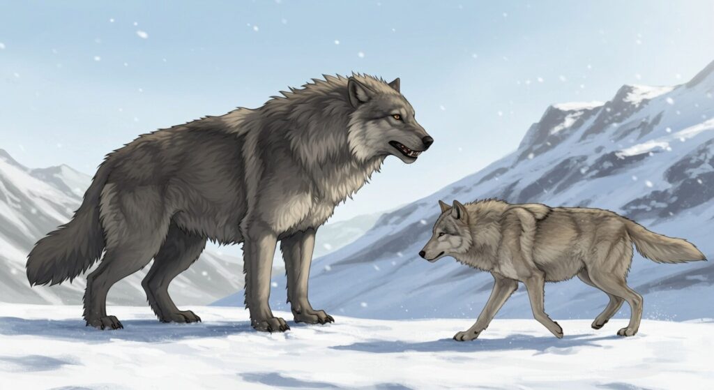 Direwolf,Compare,To,Normal,Wolf