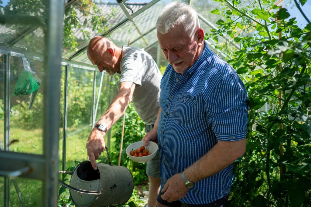 View,Of,Senior,Male,Couple,Gardening