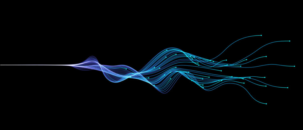 Vector,Abstract,Wavy,Light,Lines,Neural,Network,Purple,Blue,And