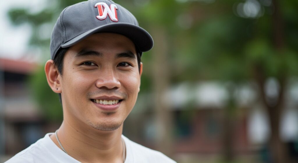 Asian,Thai,Man,Wearing,Baseball,Cap,,Portrait
