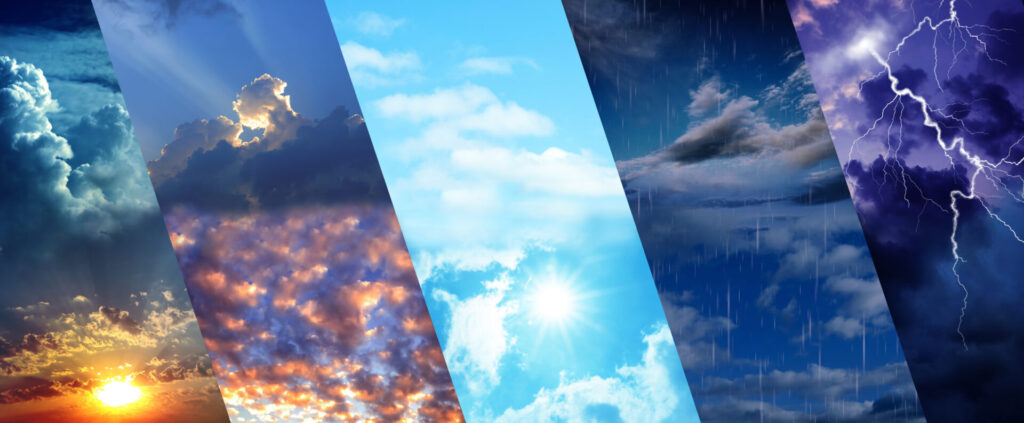 Photos,Of,Sky,During,Different,Weather,,Collage.,Banner,Design