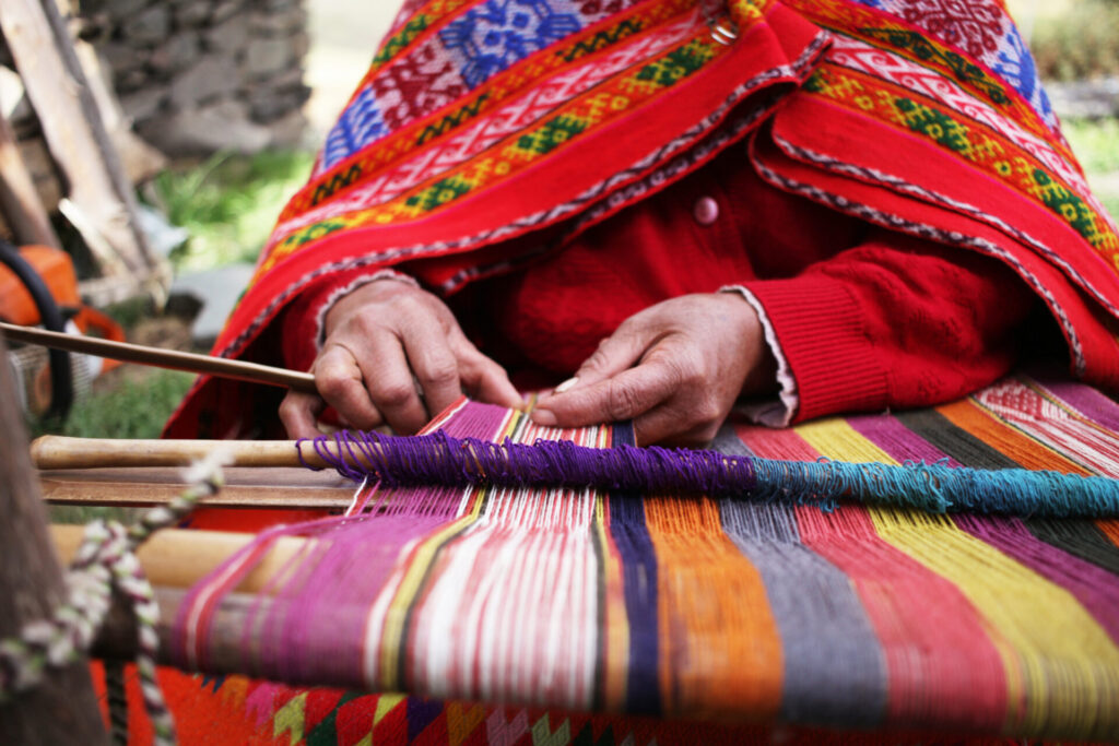 Close,Up,Of,Weaving,In,Peru