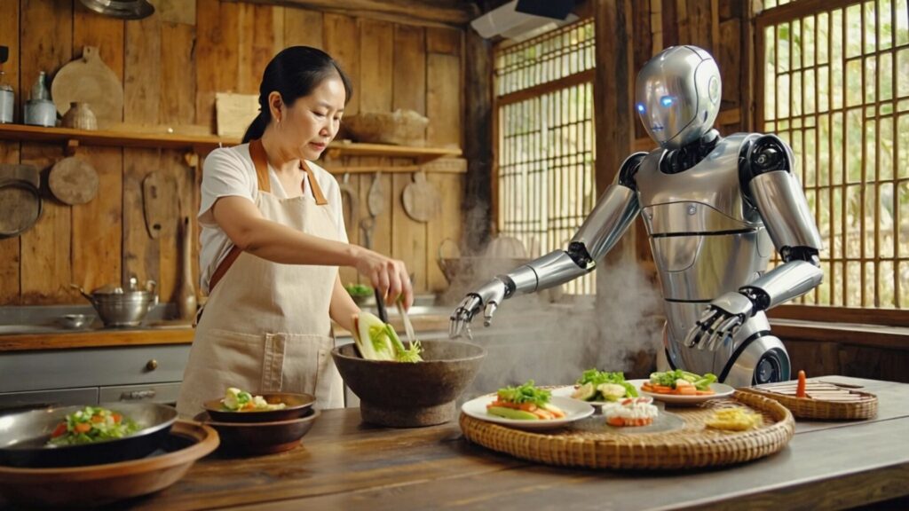 A,Warm,Thai,Kitchen,Scene,Where,A,Villager,Is,Making