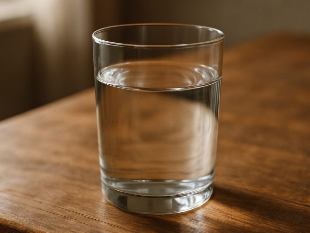 Ealistic,Close up,Shot,Of,A,Glass,Of,Water,On,A