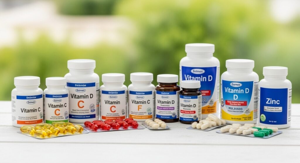 Flat,Lay,Of,Various,Vitamin,Pills,And,Supplement,Bottles,Neatly