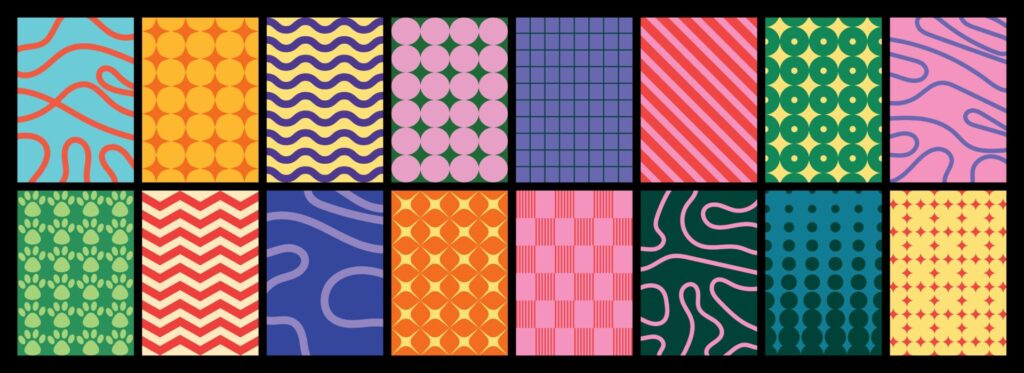 Collection,Of,Textured,Vector,Backgrounds,With,Simple,And,Fun,Repeating