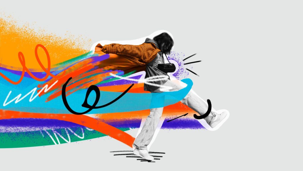 Energy,Of,Fashion.,Young,Woman,Combines,Casual,With,Street,Style